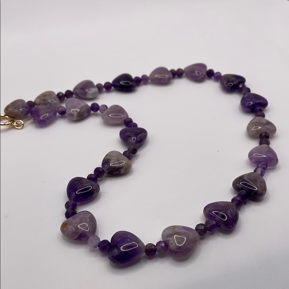 Purple Amethyst Heart Necklace